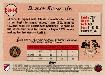2023 Topps Chrome MLS - 1958 Topps Aqua Refractor #58T-14 Derrick Etienne Jr. Back