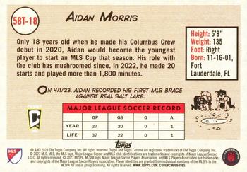 2023 Topps Chrome MLS - 1958 Topps Aqua Refractor #58T-18 Aidan Morris Back
