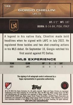 2023 Topps Chrome MLS - Autographs Neon Green Refractor #188 Giorgio Chiellini Back