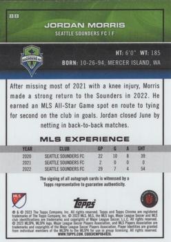 2023 Topps Chrome MLS - Autographs Gold Refractor #88 Jordan Morris Back