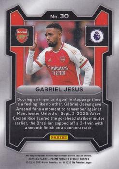 2023-24 Panini Prizm Premier League #30 Gabriel Jesus Back