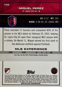 2023 Topps Chrome MLS - Pink X-Fractor #102 Miguel Perez Back