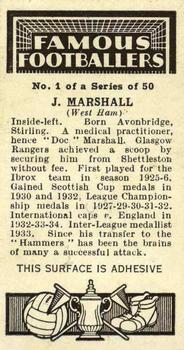 1936 Godfrey Phillips Famous Footballers #1 James Marshall Back