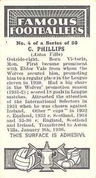 1936 Godfrey Phillips Famous Footballers #4 Charlie Phillips Back