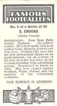 1936 Godfrey Phillips Famous Footballers #9 Sammy Crooks Back
