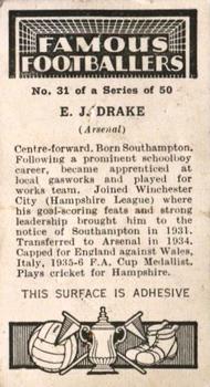 1936 Godfrey Phillips Famous Footballers #31 Edward Joseph Drake Back