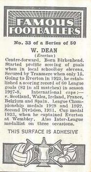 1936 Godfrey Phillips Famous Footballers #33 Dixie Dean Back