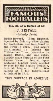 1936 Godfrey Phillips Famous Footballers #35 Jackie Bestall Back