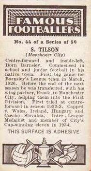 1936 Godfrey Phillips Famous Footballers #44 Fred Tilson Back