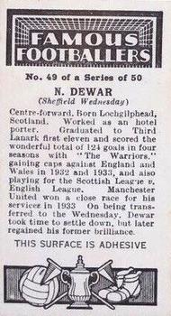 1936 Godfrey Phillips Famous Footballers #49 Neil Dewar Back