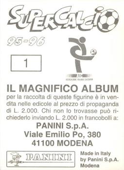 1995-96 Panini Supercalcio Stickers #1 Atalanta Back