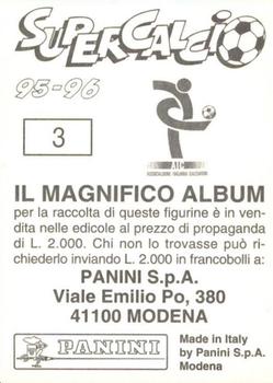 1995-96 Panini Supercalcio Stickers #3 Cagliari Back