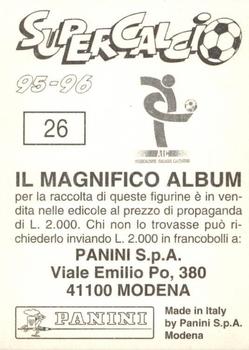 1995-96 Panini Supercalcio Stickers #26 Sebastiano Rossi Back
