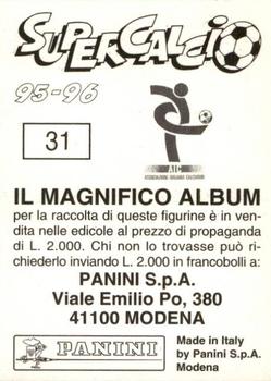 1995-96 Panini Supercalcio Stickers #31 Walter Zenga Back