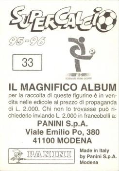 1995-96 Panini Supercalcio Stickers #33 Giuseppe Bergomi Back