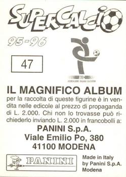 1995-96 Panini Supercalcio Stickers #47 Amedeo Carboni Back
