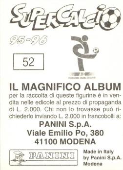 1995-96 Panini Supercalcio Stickers #52 Mauro Milanese Back