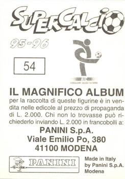 1995-96 Panini Supercalcio Stickers #54 Vittorio Pusceddu Back