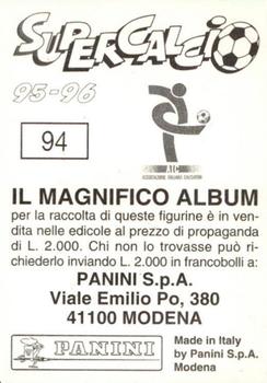 1995-96 Panini Supercalcio Stickers #94 Francesco Pedone Back
