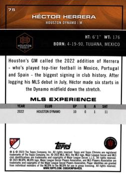 2023 Topps Chrome MLS - Aqua X-Fractor #75 Héctor Herrera Back