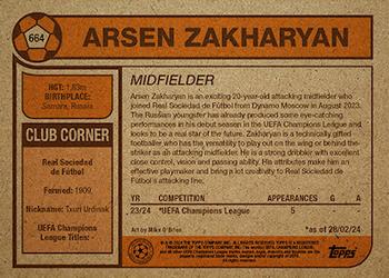 2024 Topps Living UEFA Club Competitions #664 Arsen Zakharyan Back