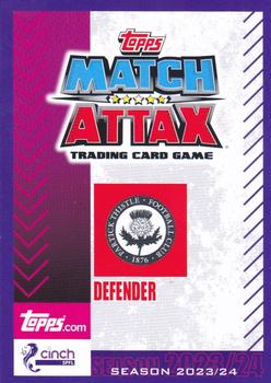 2023-24 Topps Match Attax SPFL - Flaming Red Border #232 Wasiri Williams Back