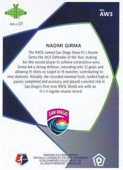 2023 Parkside NWSL Pronto - Award Winners #AW3 Naomi Girma Back