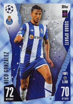 2023-24 Topps Match Attax UEFA Club Competitions Extra - Blue Crystal #24 Nico González Front