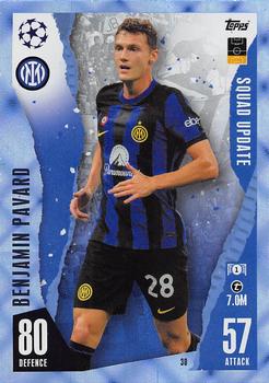 2023-24 Topps Match Attax UEFA Club Competitions Extra - Blue Crystal #30 Benjamin Pavard Front