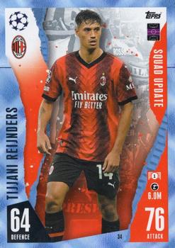 2023-24 Topps Match Attax UEFA Club Competitions Extra - Blue Crystal #34 Tijjani Reijnders Front
