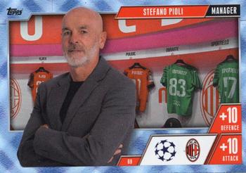2023-24 Topps Match Attax UEFA Club Competitions Extra - Blue Crystal #69 Stefano Pioli Front