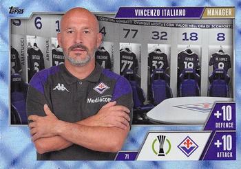 2023-24 Topps Match Attax UEFA Club Competitions Extra - Blue Crystal #71 Vincenzo Italiano Front