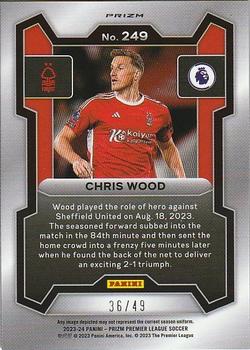 2023-24 Panini Prizm Premier League - Red Lazer #249 Chris Wood Back