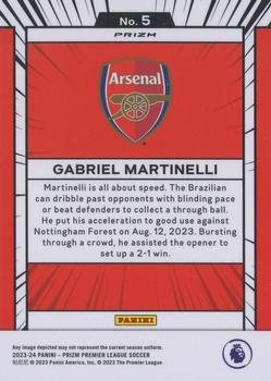 2023-24 Panini Prizm Premier League - Manga #5 Gabriel Martinelli Back