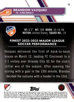 2023 Finest MLS #12 Brandon Vazquez Back