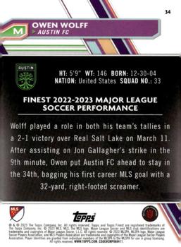 2023 Finest MLS #34 Owen Wolff Back