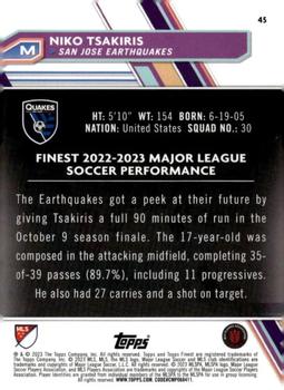 2023 Finest MLS #45 Niko Tsakiris Back