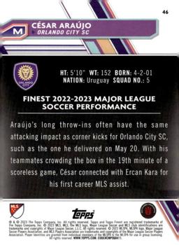 2023 Finest MLS #46 César Araújo Back