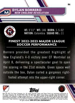 2023 Finest MLS #86 Dylan Borrero Back
