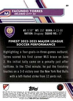 2023 Finest MLS #89 Facundo Torres Back