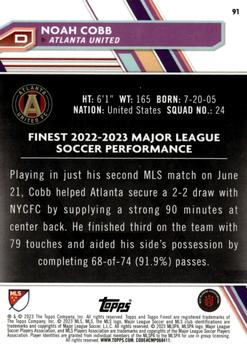 2023 Finest MLS #91 Noah Cobb Back