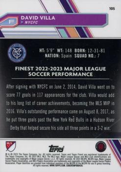 2023 Finest MLS #105 David Villa Back
