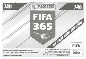 2024 Panini FIFA 365 Stickers #74a/74b Ibrahima Konaté / Kostas Tsimikas Back