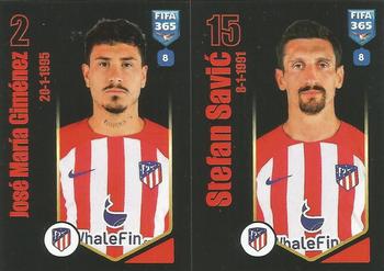 2024 Panini FIFA 365 Stickers #136a/136b José María Giménez / Stefan Savić Front