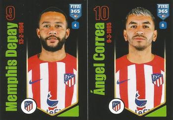 2024 Panini FIFA 365 Stickers #147a/147b Memphis Depay / Ángel Correa Front