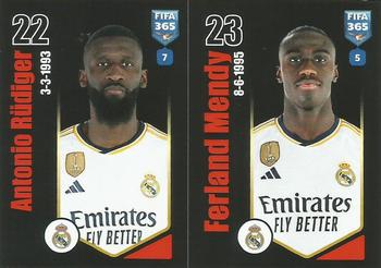 2024 Panini FIFA 365 Stickers #169a/169b Antonio Rüdiger / Ferland Mendy Front