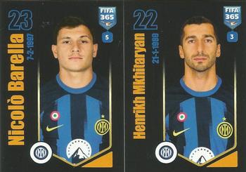 2024 Panini FIFA 365 Stickers #303a/303b Nicolò Barella / Henrikh Mkhitaryan Front