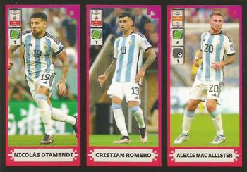 2024 Panini FIFA 365 Stickers #418 Nicolás Otamendi / Cristian Romero / Alexis Mac Allister Front