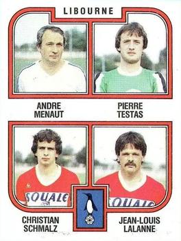 1982-83 Panini Football 83 (France) #397 Andre Menaut / Pierre Testas / Christian Schmalz / Jean-Louis Lalanne Front