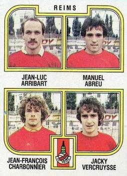 1982-83 Panini Football 83 (France) #476 Jean-Luc Arribart / Abreu / Charbonnier / Vercruysse Front